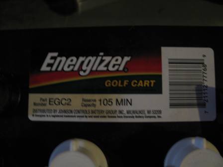 6 volt Golf Cart Battery label