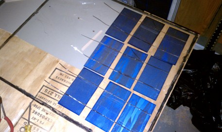 glass layout of solar cells
